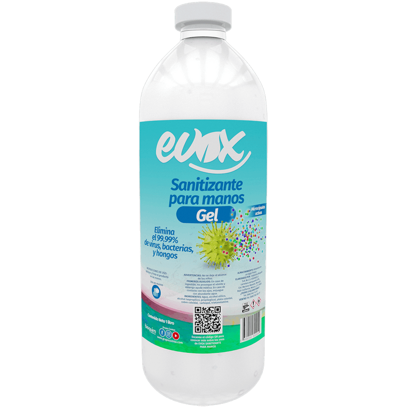 Evox Sanitizante Para Manos En GEL - Litro (antibacterial) - Grupo COMSA