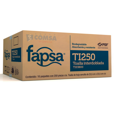 Toalla Interdoblada FAPSA TI250 Paquete c/250 hojas