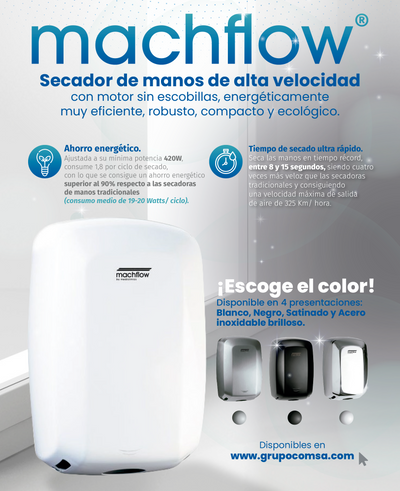 Secador De Manos Automático Universal Acero Inoxidable Acabado Satín M09ACS